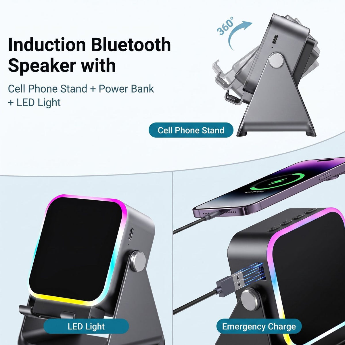 Flexivous AuraDock™ - 5-in-1 Foldable Bluetooth Speaker & Phone Stand